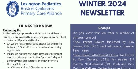 a winter 2024 newsletter screenshot